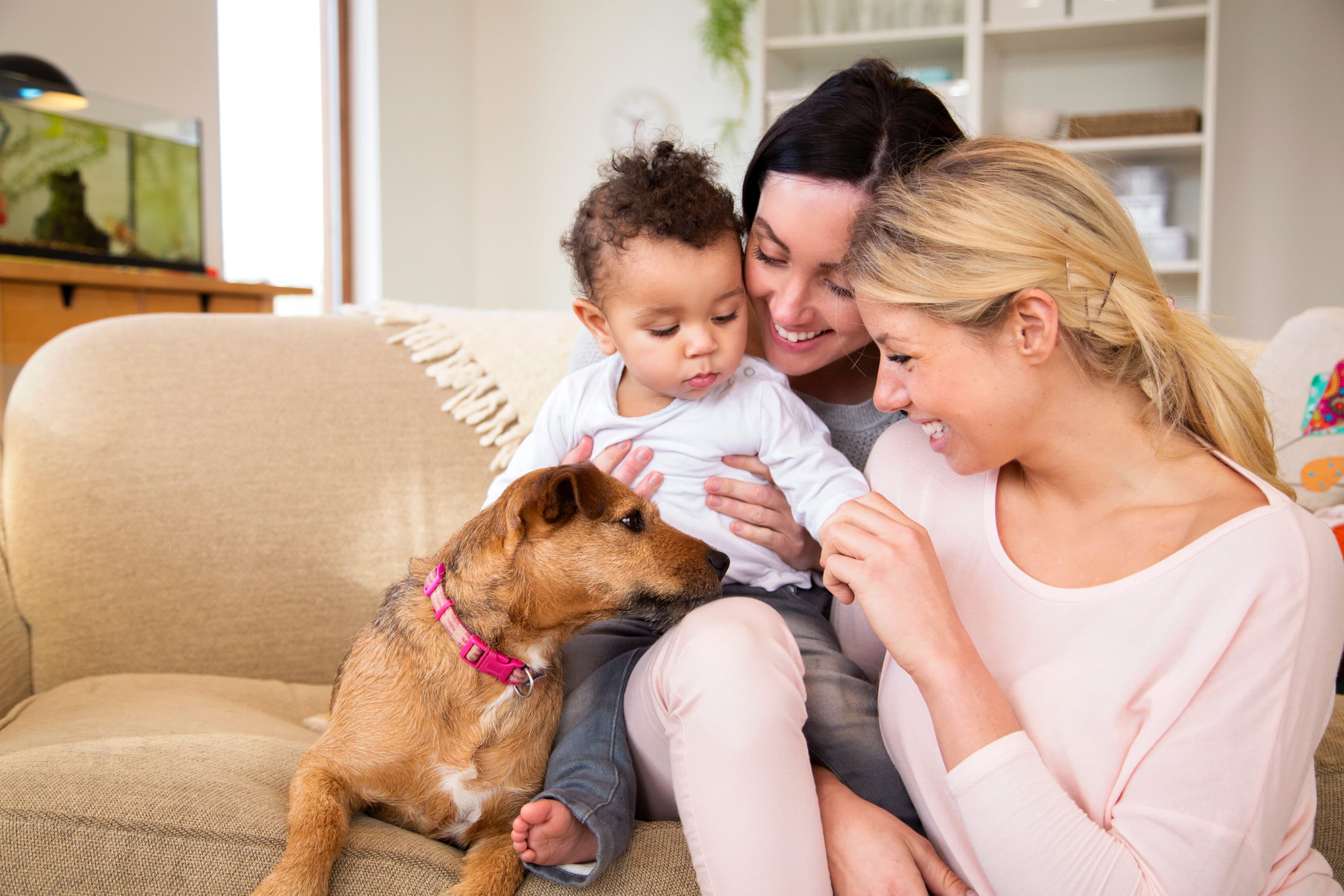 Couple with son at home