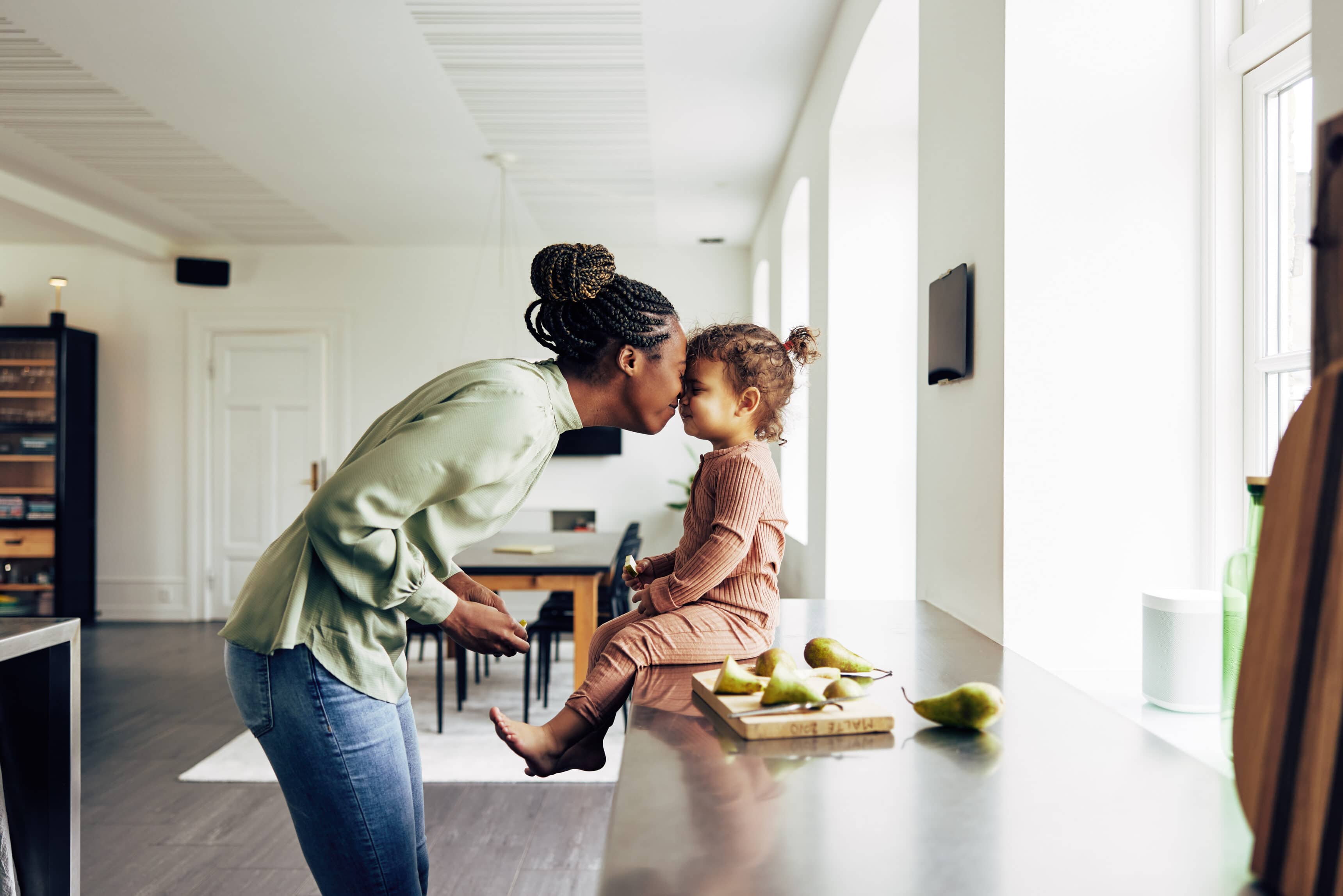 Loving mom and her little girl